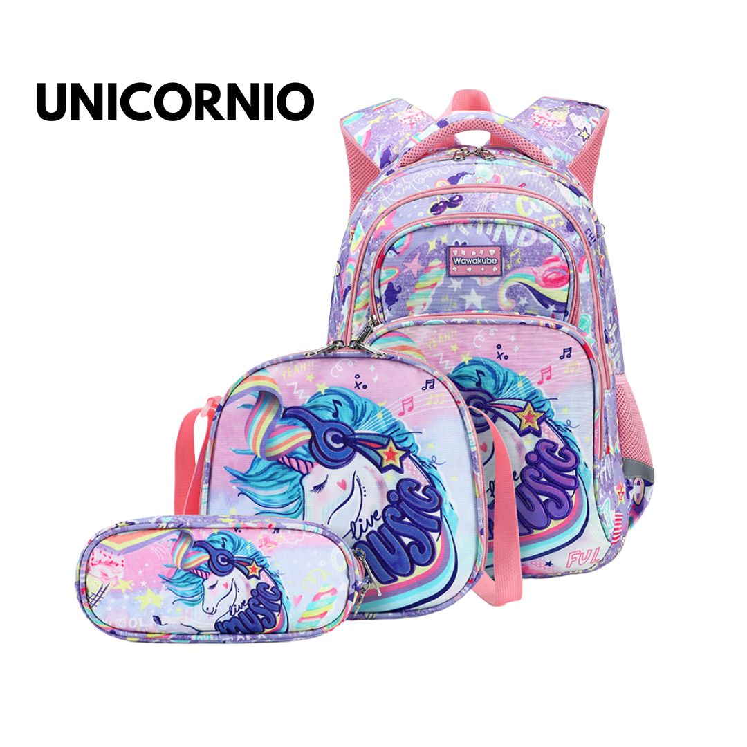 🎒✨ MOCHILA SET 3 PIEZAS PARA NIÑA